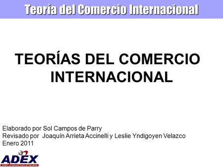 Teoría del Comercio Internacional