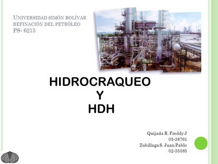 Universidad simón bolívar refinación del petróleo PS- 6215