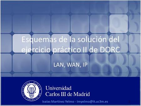 1 Esquemas de la solución del ejercicio práctico II de DORC LAN, WAN, IP 1Isaías Martínez Yelmo -