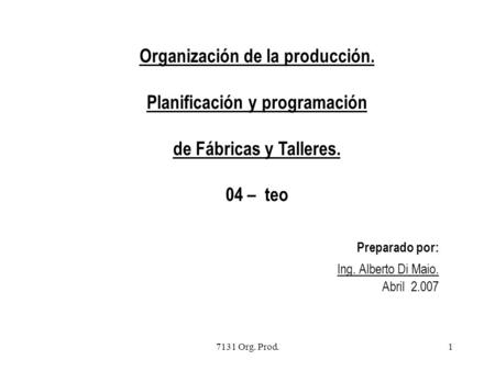 Planificación y programación