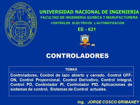 CONTROLADORES UNIVERSIDAD NACIONAL DE INGENIERIA EE - 621