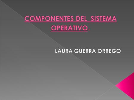 COMPONENTES DEL SISTEMA OPERATIVO.
