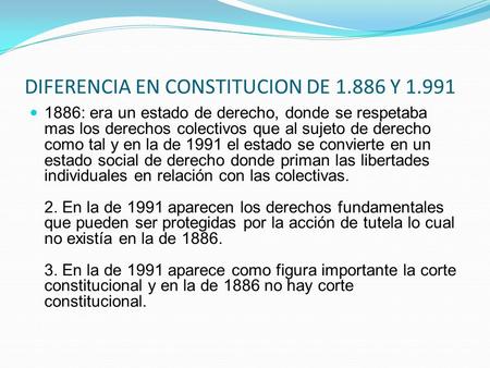 DIFERENCIA EN CONSTITUCION DE Y 1.991