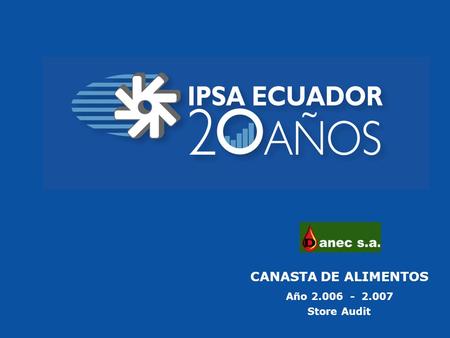 1 Store Audit CANASTA DE ALIMENTOS Año 2.006 - 2.007.