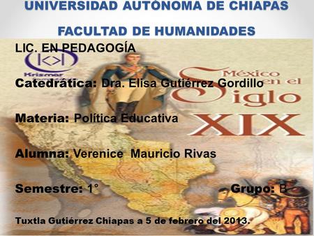 UNIVERSIDAD AUTÓNOMA DE CHIAPAS FACULTAD DE HUMANIDADES