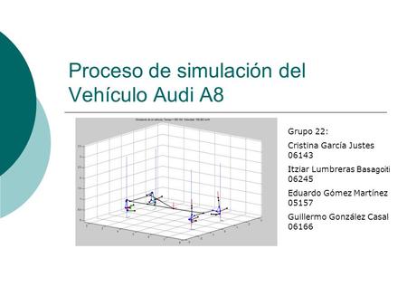 Proceso de simulación del Vehículo Audi A8