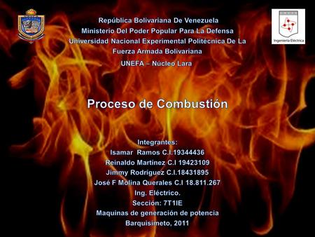 Proceso de Combustión República Bolivariana De Venezuela