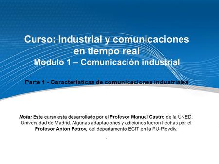 Curso: Industrial y comunicaciones en tiempo real