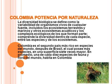 COLOMBIA POTENCIA POR NATURALEZA