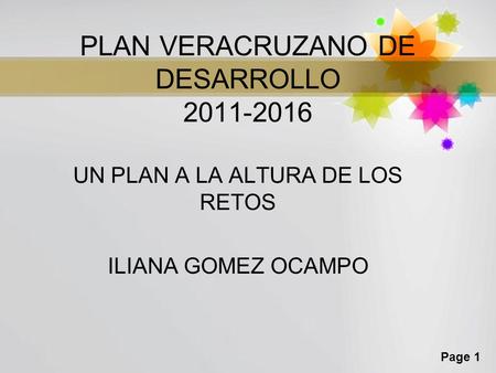 PLAN VERACRUZANO DE DESARROLLO