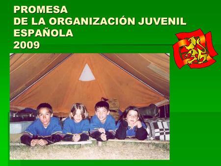 PROMESA DE LA ORGANIZACIÓN JUVENIL ESPAÑOLA 2009.