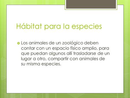 Hábitat para la especies