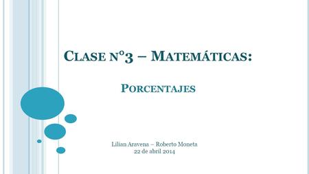 Clase n°3 – Matemáticas: Porcentajes