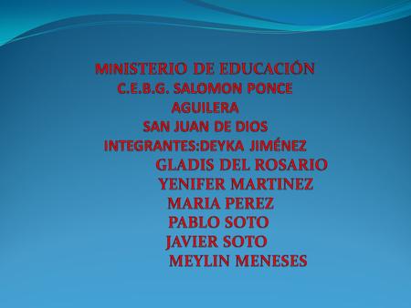 MINISTERIO DE EDUCACIÓN C. E. B. G