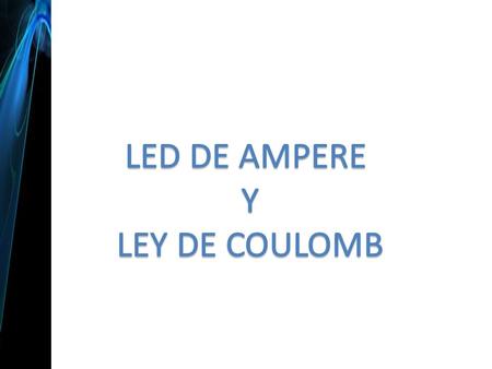 LED DE AMPERE Y LEY DE COULOMB.