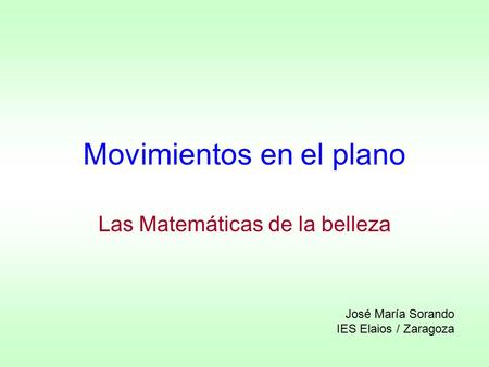 Movimientos en el plano