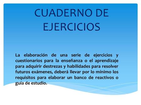 CUADERNO DE EJERCICIOS