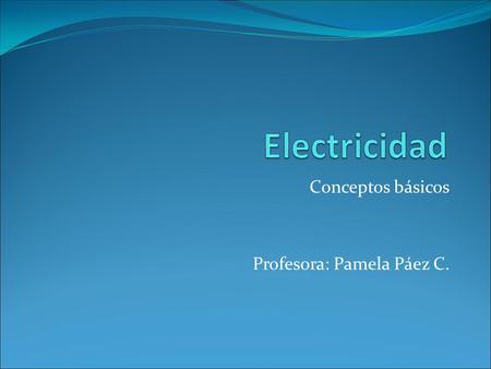 Conceptos básicos Profesora: Pamela Páez C.