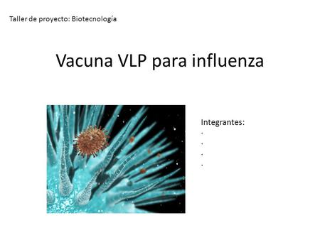Vacuna VLP para influenza Taller de proyecto: Biotecnología Integrantes: ·