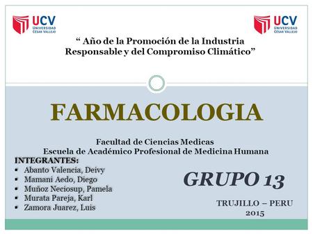 FARMACOLOGIA Facultad de Ciencias Medicas