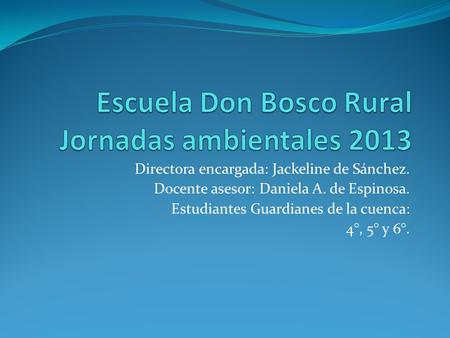 Escuela Don Bosco Rural Jornadas ambientales 2013