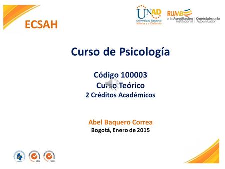 ECSAH Curso de Psicología Código Curso Teórico