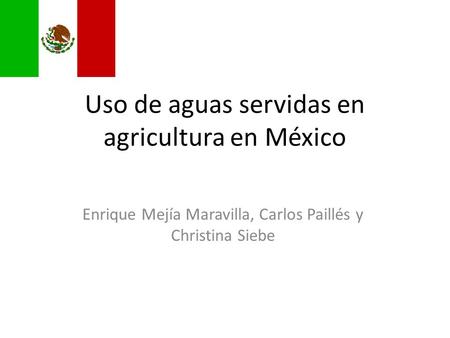 Uso de aguas servidas en agricultura en México