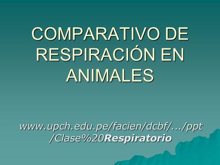 COMPARATIVO DE RESPIRACIÓN EN ANIMALES
