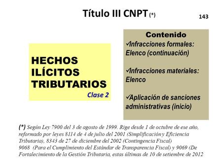 HECHOS ILÍCITOS TRIBUTARIOS