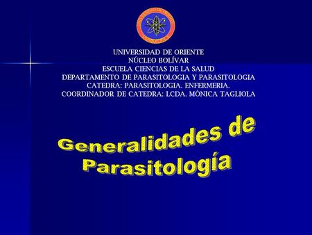 Generalidades de Parasitología