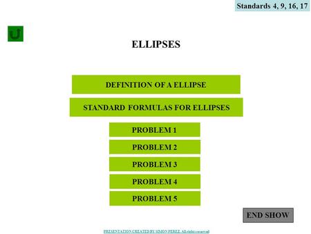 DEFINITION OF A ELLIPSE STANDARD FORMULAS FOR ELLIPSES