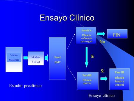 Ensayo Clínico FIN No Si Si Estudio preclínico Ensayo clínico Fase III