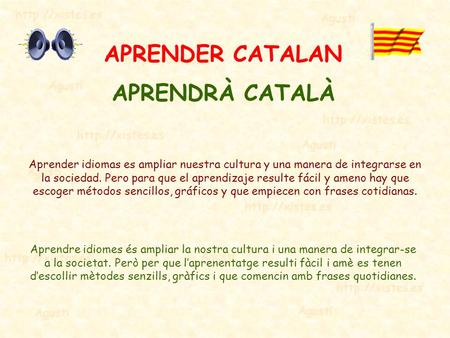 APRENDER CATALAN APRENDRÀ CATALÀ