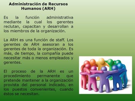 Administración de Recursos Humanos (ARH)