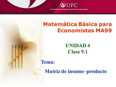 Matemática Básica para Economistas MA99