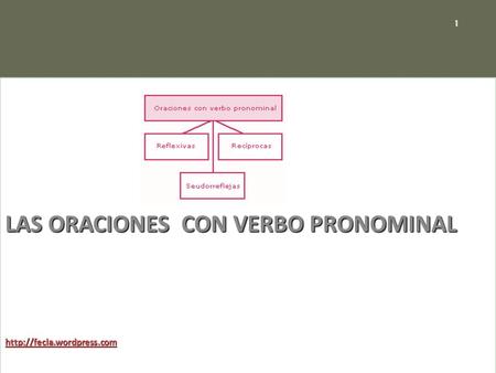 LAS ORACIONES CON VERBO PRONOMINAL