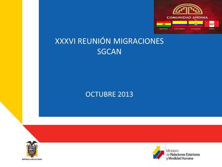 XXXVI REUNIÓN MIGRACIONES SGCAN OCTUBRE 2013. Comisión Especial Interinstitucional de Estadísticas de Migraciones: Funciones y Actividades Estadísticas.