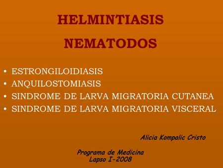HELMINTIASIS NEMATODOS