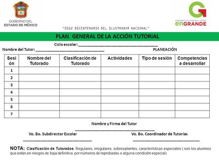PLAN GENERAL DE LA ACCIÓN TUTORIAL