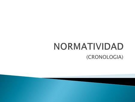 NORMATIVIDAD (CRONOLOGIA).