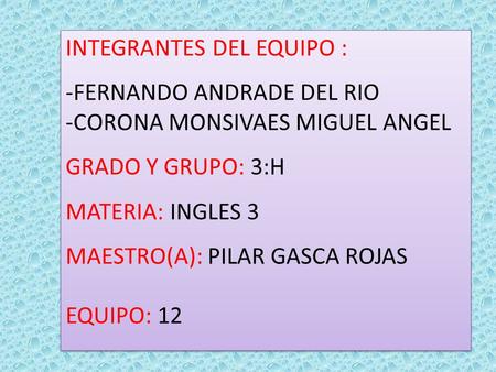 INTEGRANTES DEL EQUIPO :