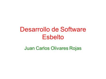 Desarrollo de Software Esbelto