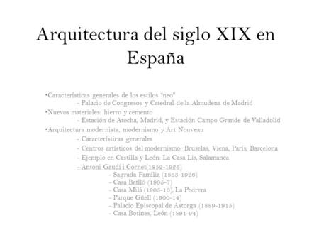 Arquitectura del siglo XIX en España