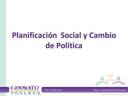 Planificación Social y Cambio de Política