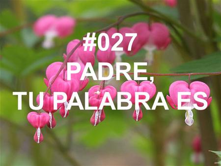 #027 PADRE, TU PALABRA ES. 1. Padre, tu palabra es Mi delicia y mi solaz; Guié siempre aquí mis pies, Y a mi pecho traiga paz.