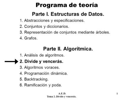 Parte I. Estructuras de Datos.