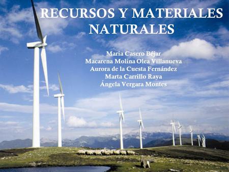 RECURSOS Y MATERIALES NATURALES