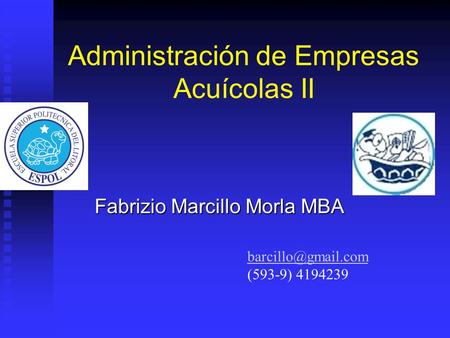 Administración de Empresas Acuícolas II