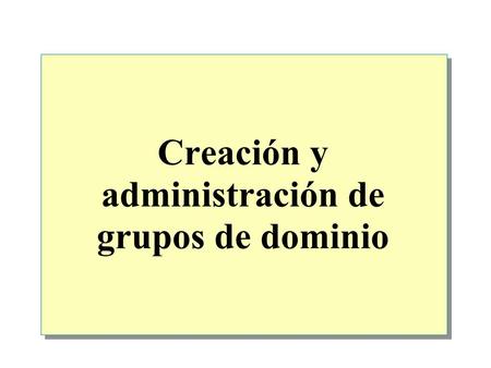 Creación y administración de grupos de dominio.  Descripción general Introducción a los grupos de Windows 2000 Tipos y ámbitos de los grupos Grupos integrados.