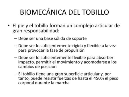 BIOMECÁNICA DEL TOBILLO